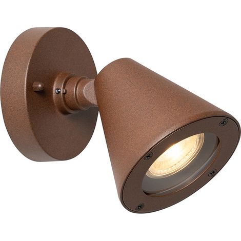 Modern Outdoor Wall Light Rust Brown IP44 Adjustable - Ciara