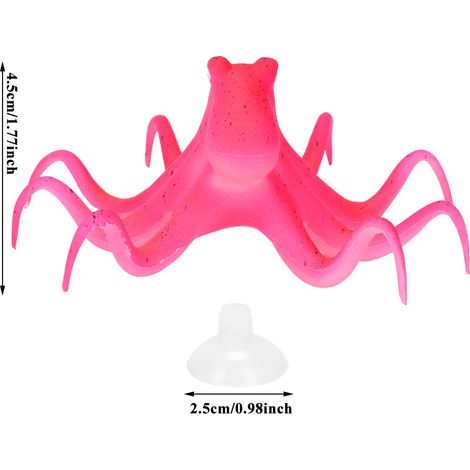 Décoration Aquarium Fluorescente Nuit Octopus Réaliste pour Paysage Sous-Marin Rouge - AUTRES (1/5)
