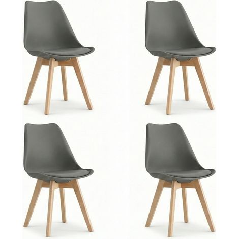 Set 4 Sedie Moderne Ergonomiche Cucina Pranzo Soggiorno 49x43x82 cm nero