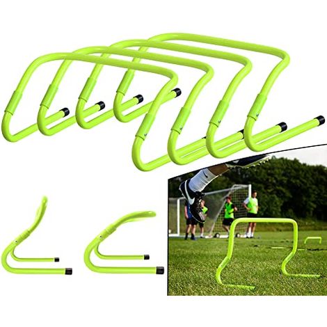 Training Hürden Speed/Agility Fußball Hürden Höhenverstellbar Fussball Trainingszubehör - Multi-Sport Trainingshilfe Beweglichkeits Grün (6er Set) NAIZY (1/5)