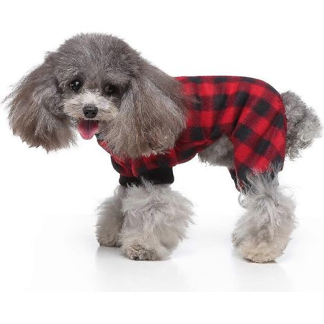 Pijamas para perros, ropa de invierno para perros, monos cálidos estampados para perros pequeños, cachorros, gatos, chihuahuas, pomeranias, monos 6 (1/4)