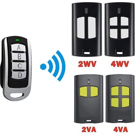 CAME TOP432NA EV 433,92 MHz Rolling-Code-Universalfernbedienung DOORHAN Style TO.GO 2VA 4VA – Drahtloser Sender für Garage und Tor, Schwarz