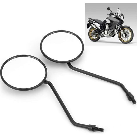 2 pièces 10mm Rétroviseur de Moto, rétroviseurs latéraux Ronds universels Miroir de Guidon de Moto