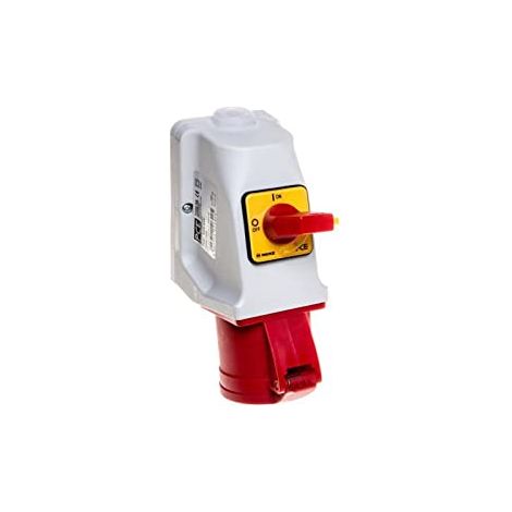 Prise combinée avec sectionneur 0-1 M25 32A 5P 400V rouge IP44 925-6W