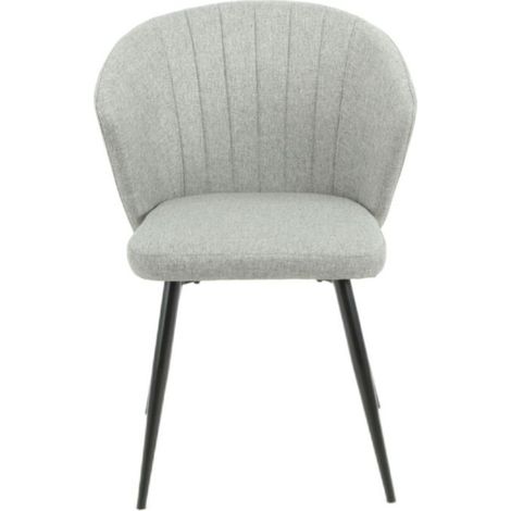 Sedia elegante tessuto grigio e piedi in metallo nero Krid (1/5)