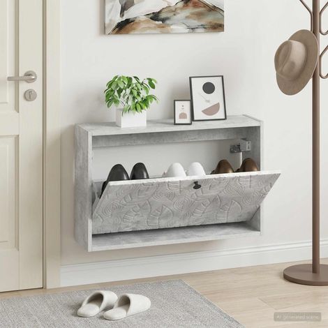 vidaXL Wall-Mounted Shoe Cabinet DELFT 71 x 17 x 43 cm Engineered Wood (1/5)