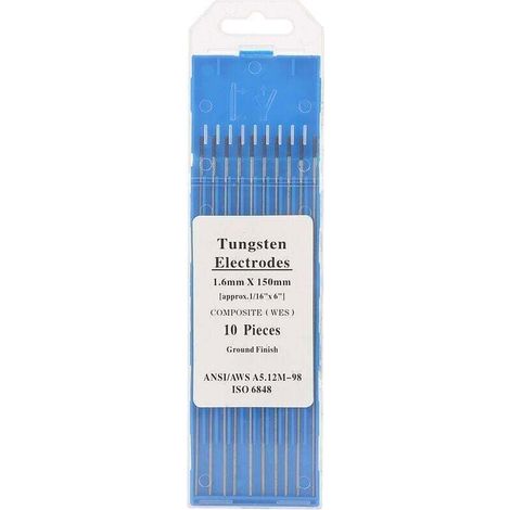 Ulisem10Pcs Électrode de Tungstène de Soudage, Électrode de Tungstène Composite Tête, Violet 1.6 150mm TIG Électrodes de Soudage Electrode de soudure par points (1/4)