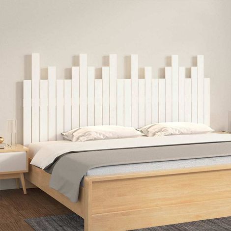 Tête de lit murale - Design industriel - Pour Lit adulte - Blanc 166x3x80 cm Bois massif de pin Chic-735656 (1/5)