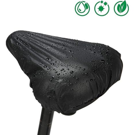 Housse de selle vélo 2 pièces, imperméable et élastique, protection pluie pour bicyclette, couvre-selle ajustable, lot de 2 (1/2)