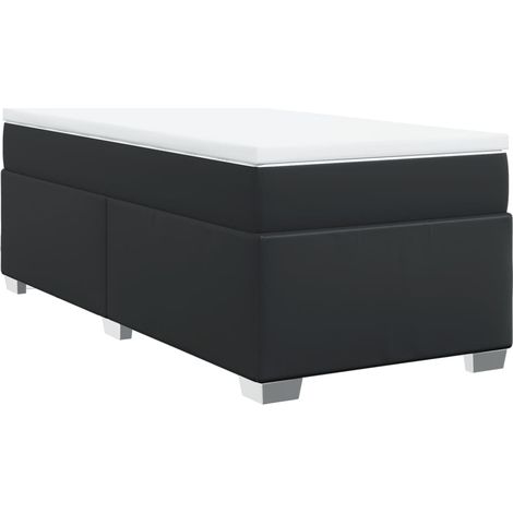 Maison Exclusive - Sommier à lattes de lit avec matelas Noir 100x200 cm Similicuir