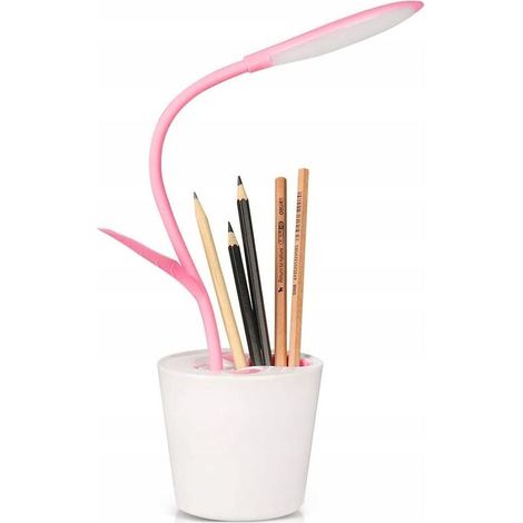 360° Lampe de bureau Flexible Lampe de bureau 3 Lightedeves Lampe de bureau à LED avec interrupteur tactile Lit bébé, lecture, apprentissage, lampe de lit Dimmable et porte-stylo (rose) (1/5)