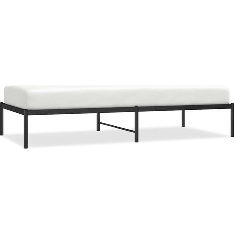 Lit simple，Lit adulte，Cadre de lit métal sans matelas noir 90x190 cm CFW8886732 (1/5)