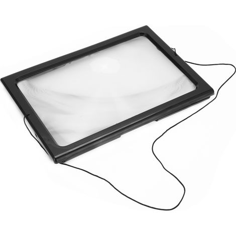 Loupe de lecture format A4 avec éclairage LED et support, loupe de bureau en PVC pour la maison (1/5)