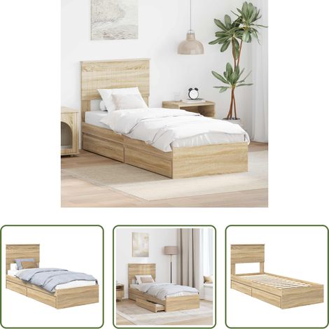 Lit moderne - Lit de Rangement Chêne Sonoma 75 x 190 cm Bois d'ingénierie (1/5)
