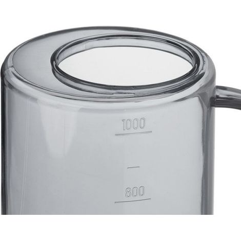 Relaxdays Arrosoir plantes d’intérieur, 1 litre, plastique, acier inoxydable, pour vos trésors verts, bec long, gris (1/5)