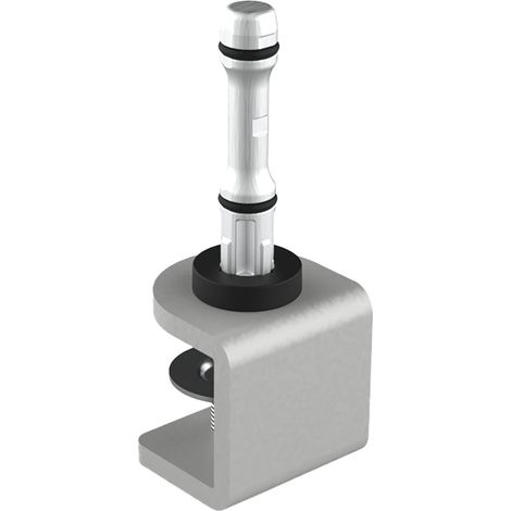 Befestigungsklammer Akustikpaneel Mira board Stahl weißaluminium RAL 9006 - Set für Tischplattenstärken 12-30mm, L124mm