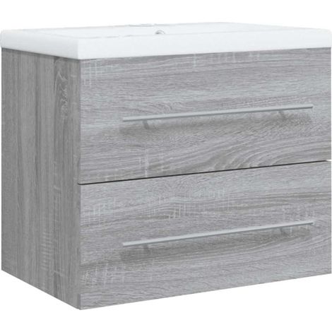 Maison Exclusive - Meuble lavabo avec bassin intégré Sonoma gris Bois d'ingénierie (1/5)