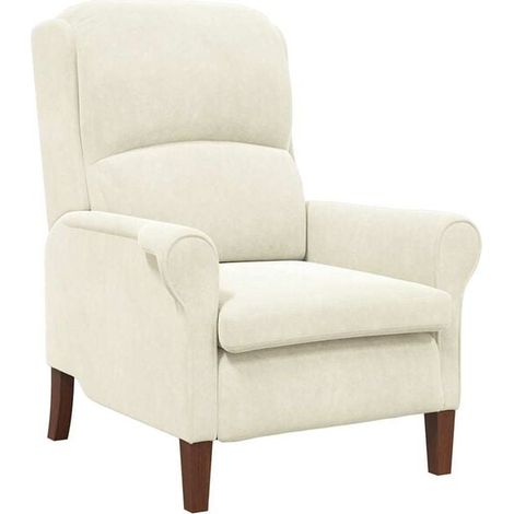 Fauteuil en velours beige (1/5)