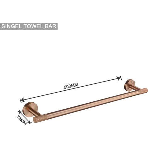 Porte-serviettes simple en laiton doré rose brossé moleté, porte-brosse de toilette, porte-papier toilette, barre porte-serviettes, crochet de suspension, porte-savon (1/5)