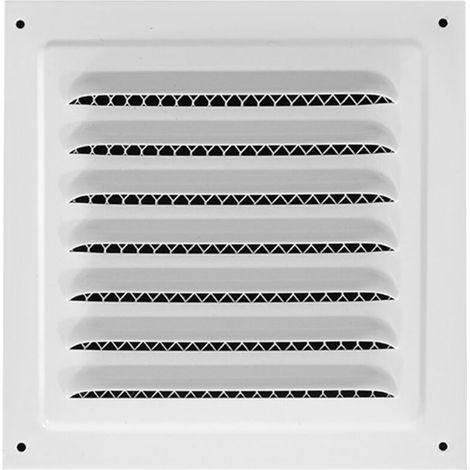 Griglia di ventilazione, 150 x 150 mm, per applicazioni di ventilazione interne ed esterne, bianca (1 pezzo)