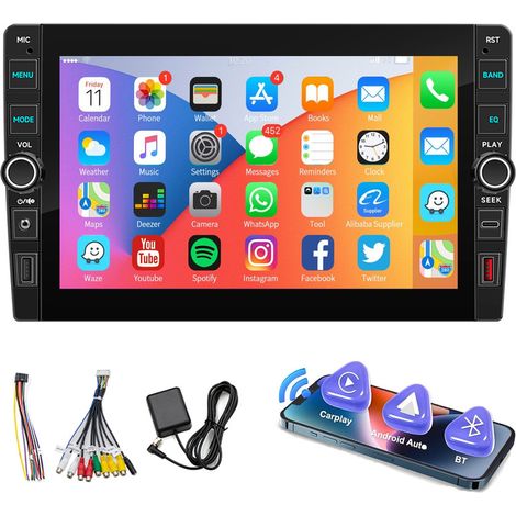 Autoradio 9" Carplay 2 DIN Android 15 32/64G avec écran tactile GPS NAVI RDS FM Bluetooth Wifi - 1+32G (1/5)