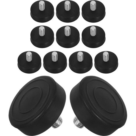 12 Pièces Meubles Caoutchouc Antivibrations Réglables Patins à Vis Anti-dérapants pour Protection Sols Stabilisation Tables Chaises et Machines (1/5)