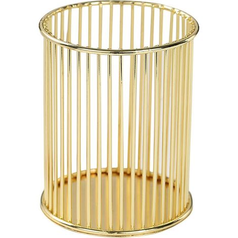 Porte-stylo en métal doré, pot à pinceaux de maquillage, porte-stylo de bureau