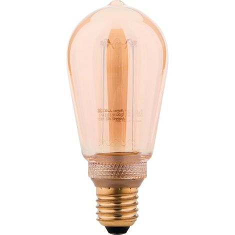 Ampoule LED edison à filament déco - Fontaine - Xxcell - E27 - 3,5 W - 120 lm - 1800 K - Dimmable - D. 64 mm - Ambrée