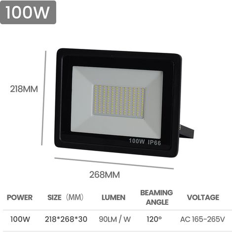 Projecteur LED 120° 10W - 200W Full W Projecteur étanche haute luminosité éclairage extérieur IP65 éclairage de sécurité extéL106 (1/5)