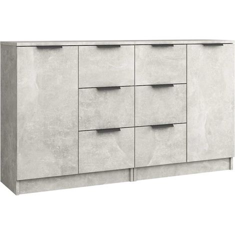 Maison Exclusive - Credenze 2 pz Grigio Cemento 60x30x70 cm in Legno Multistrato (1/5)