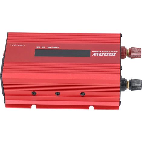 Onduleur 1000W LED DC vers AC 220V avec Pince Crocodile, Convertisseur de Puissance Solaire pour Véhicule 12V (1/5)
