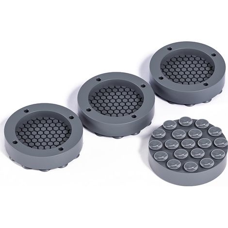 Pieds anti-vibrations pour machine à laver - Antidérapants et amortisseurs de chocs (lot de 4) Gris (1/5)