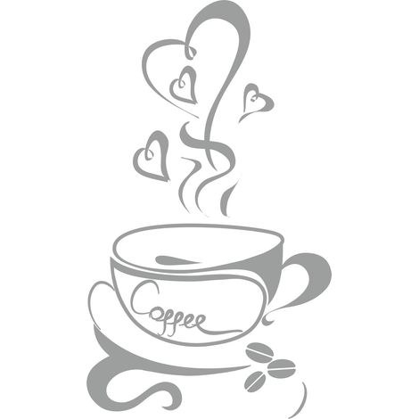 ADESIVI DA CUCINA adesivo tazza da caffè cuore 100 x 50cm G252074 (1/2)