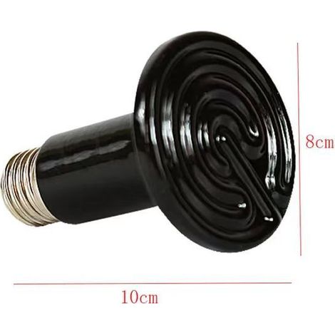 Radiateur infrarouge en céramique noire de 75 mm (200 W) pour animaux (1/4)