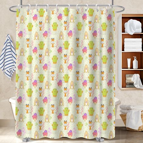 Rideau de bain imprimé polyester 180x180 À œillets renforcés rideau imperméable pour jeune couple emménageant (1/5)