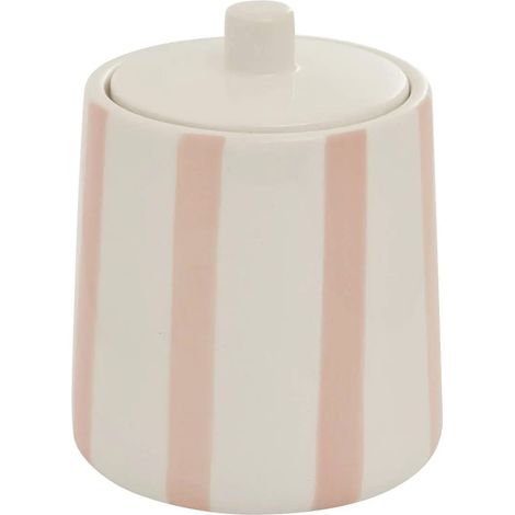 Pot à Cotons en Céramique "Strio" 12cm Rose