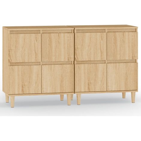 Aparador cómoda mueble de almacenaje organizador para cocina salón juego de 2 Sonoma 60 x 35 x 70 cm madera de ingeniería color marrón 020036820 (1/5)