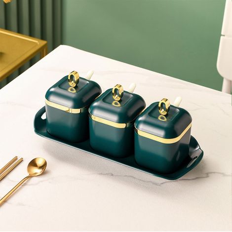 Pot À Épices - Pot À Huile Et Vinaigre En Céramique Nordique Avec Couvercle Étanche - Pour Cuisine Maison - 1 Pièce (1/5)