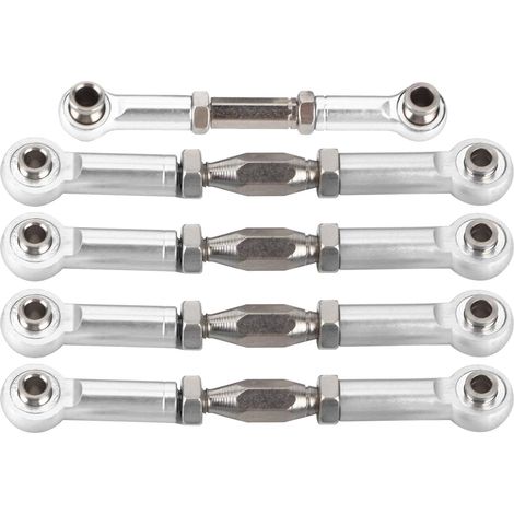 Jeu de Biellettes de Direction en Alliage d'aluminium, 5 Pièces, pour Voiture /10 XTE RC, Accessoires de Jouets de Haute qualité, Argent (Silver) (1/2)