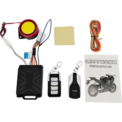 Sistema de alarma de seguridad antirrobo para motocicletas de 12 V, scooter, 125 dB, control remoto, arranque del motor con llave, altavoz para motocicleta (1/5)