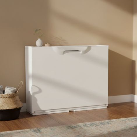 Dmora Schuhständer mit 1 aromatisierter Tür in Polypropylen, interner oder externer modularer Schrank, 100% Made in Italy, 51x18h40 cm,Weiß (1/5)