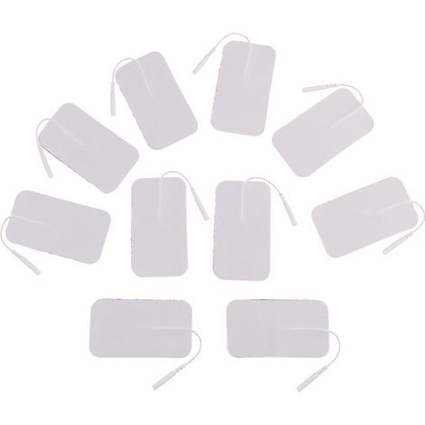 Pack of 10 TENS/EMS electrodes - White electrodes for massage device, 5 x 9 x 0.5 cm (1/5)