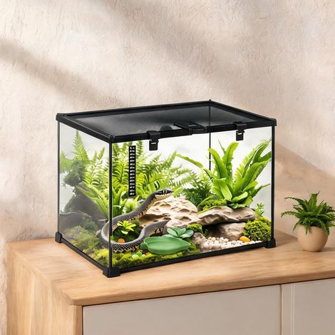 Terrarium coloris noir en verre métal 50 x 30 x 35 cm (1/5)