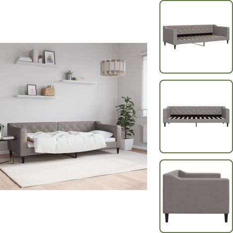 The Living Store Lit de repos sans matelas taupe 80x200 cm tissu - Canapé-lit (1/5)