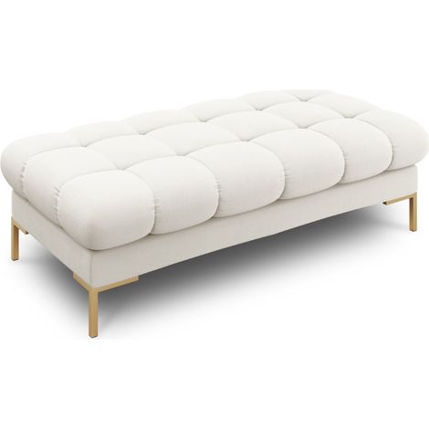 Banc 2 places en tissu structurel beige clair (1/4)