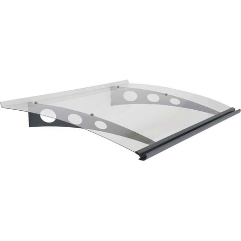 Patio Cover Garamond Door Awning Canopy 1350 Clear - Polycarbonate - L135 x W90.5 x H18.5 cm - Grey