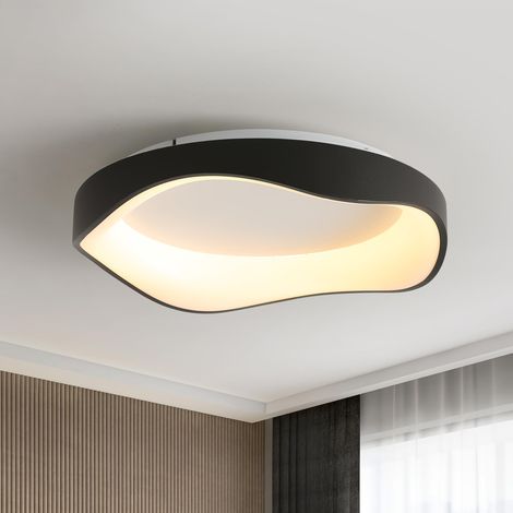 Luminaire Plafonnier Moderne,Minimaliste Plafonnier Led Salon,Noir 42CM 3000K-6500K Protection Des Yeux, éClairage De Plafond Pour La Salle De Buanderie De Chambre à Coucher Couloir