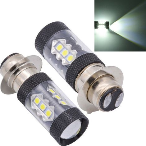 Phare LED pour moto H6 80 W p15d 16 LED, phare à conversion high power for electric vehicle with unique handle, 2 pieces