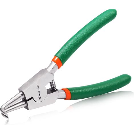 Pince à anneau à pression externe de 12,7 cm, diamètre de la pointe : 1,1 cm, circlip de retenue de précision avec mâchoires incurvées pour enlever les anneaux (1/5)