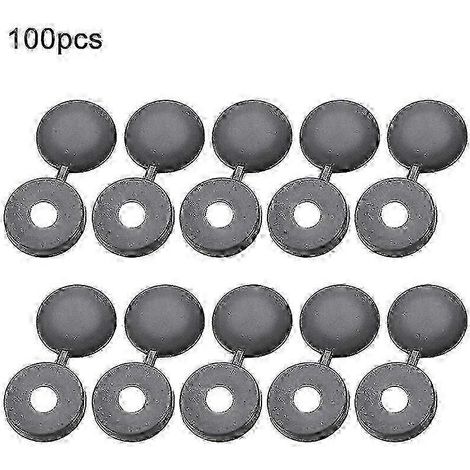 Lot de 100 cache-vis à charnière pliables en plastique pour vis autotaraudeuses - Qhzl (1/5)